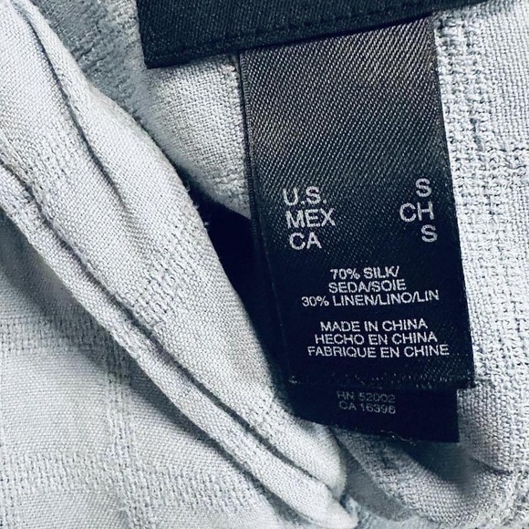 Men Small Claiborne Long Sleeve polo Silk Linen Blend Powder Blue - Picture 5 of 6